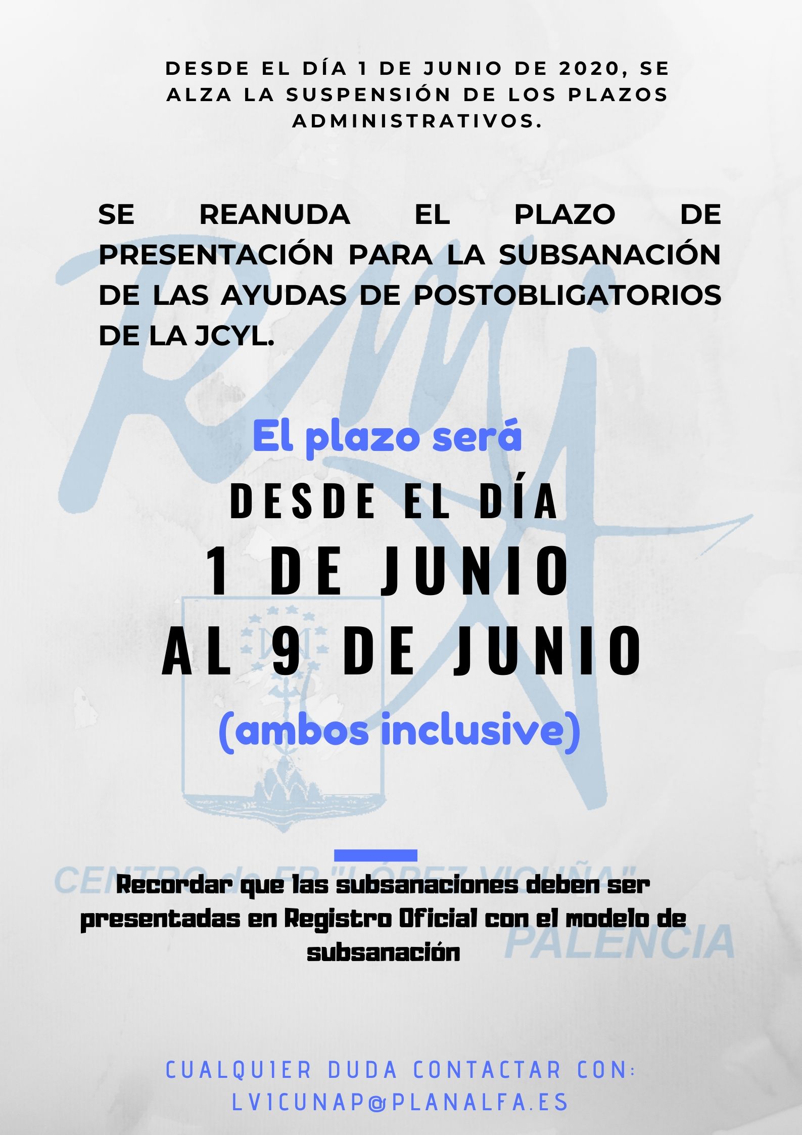 reanudación plazo de presentación para la subsanación de las Ayudas de ...